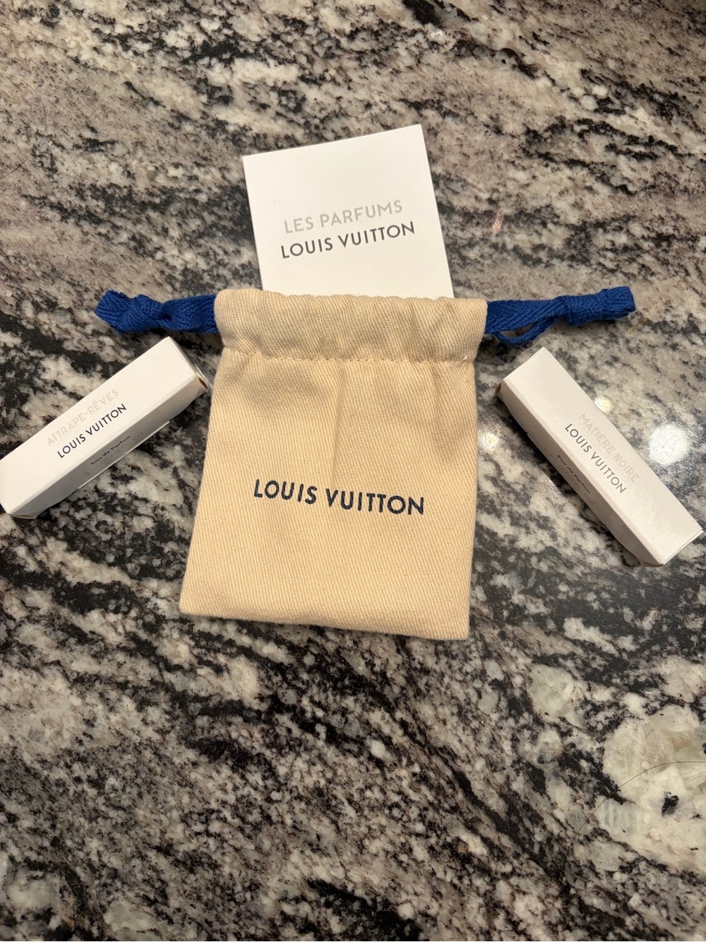LOUIS VIITTON Perfume Samples, Dust Bag and Card